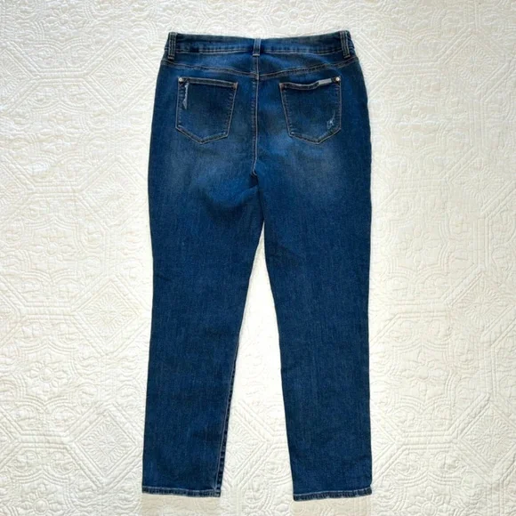 CHICO'S Embroidered Ankle Jeans - So Slimming Girlfriend - Picture 3 of 14